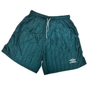 UMBRO green Large  nylon BAGGY vintage 1990s soccer shorts